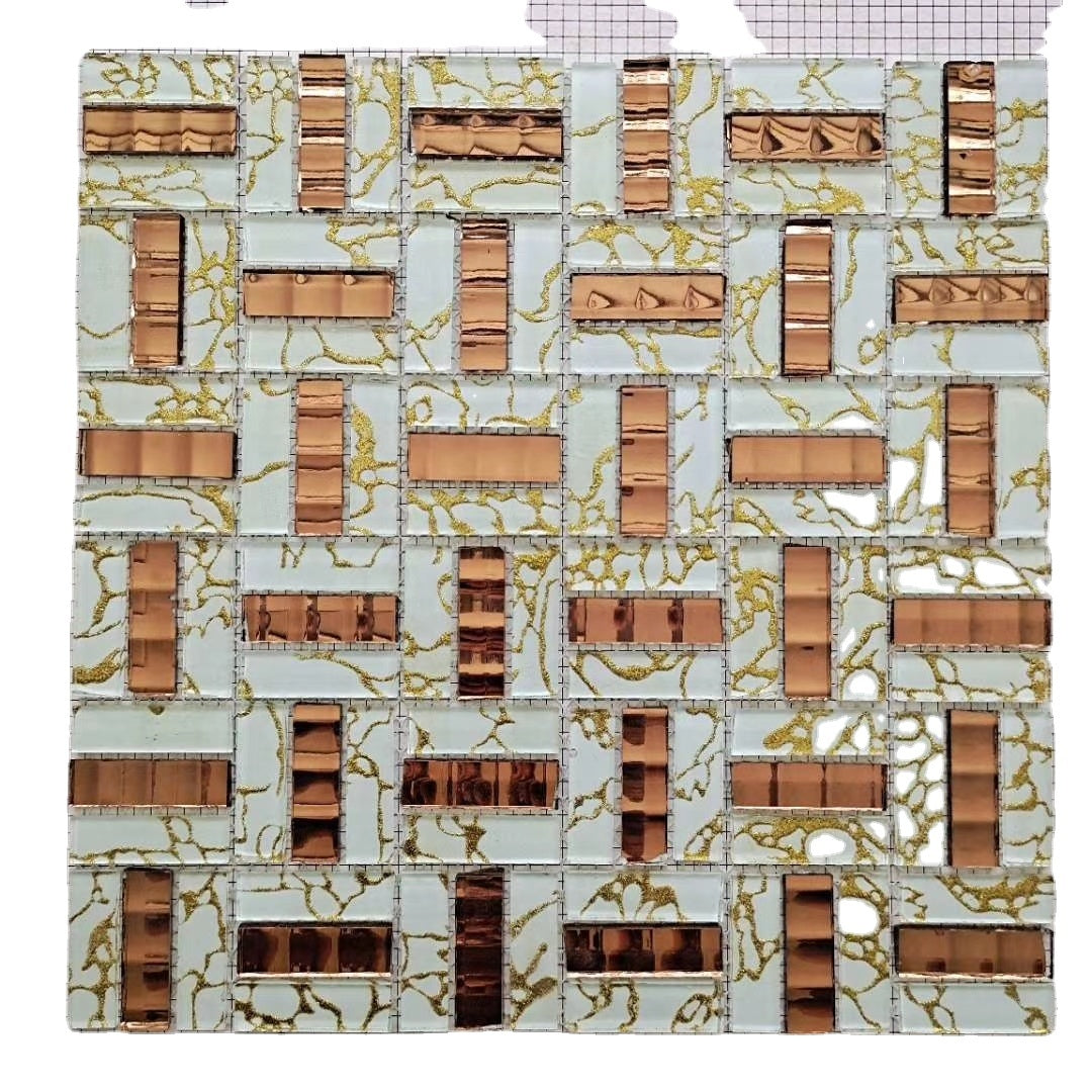 Gạch Mosaic Kính Pha Lê Hỗn Hợp Hiện Đại Trực Tiếp Từ Nhà Máy Dùng Cho Tường Nội Thất & Khách Sạn Sản Phẩm Chất Lượng Cao Cấp