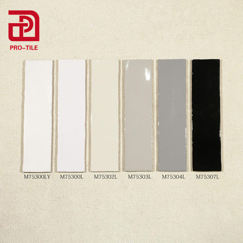 Gạch mosaic gốm sứ trang trí tường kiểu gạch thẻ cạnh lượn sóng