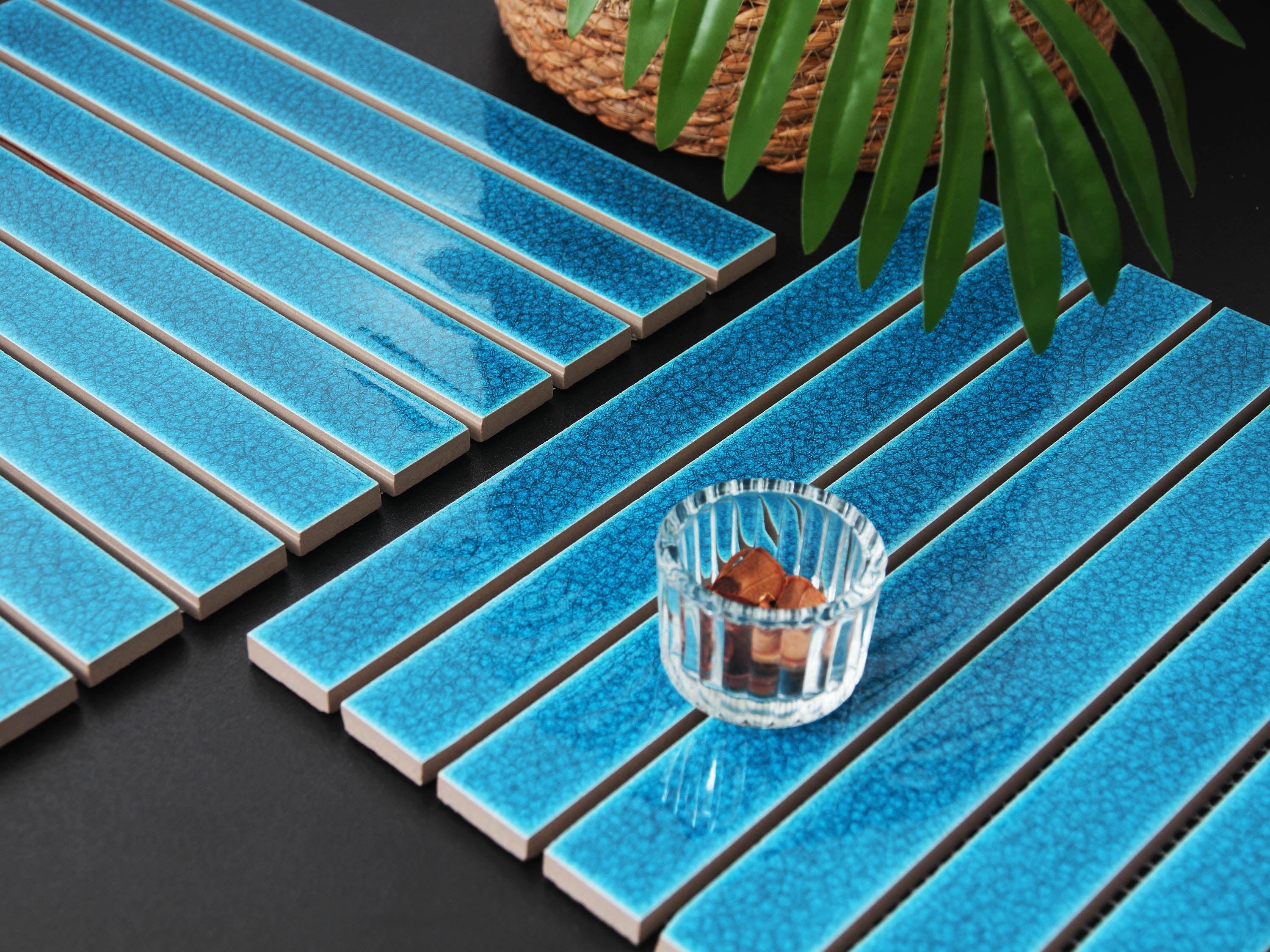 Gạch Ốp Tường Nội Thất Gốm Mosaic Hiện Đại Tối Giản Thanh Dài Nhỏ Vân Băng Cho Bếp, Phòng Tắm, Quầy Bar