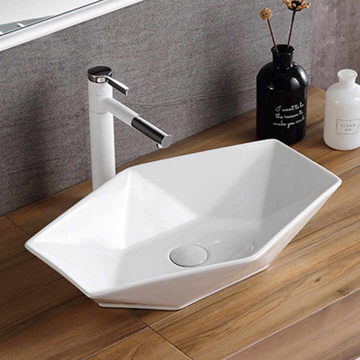 Giá chậu rửa tay hình kim cương thiết kế phong cách cho phòng tắm