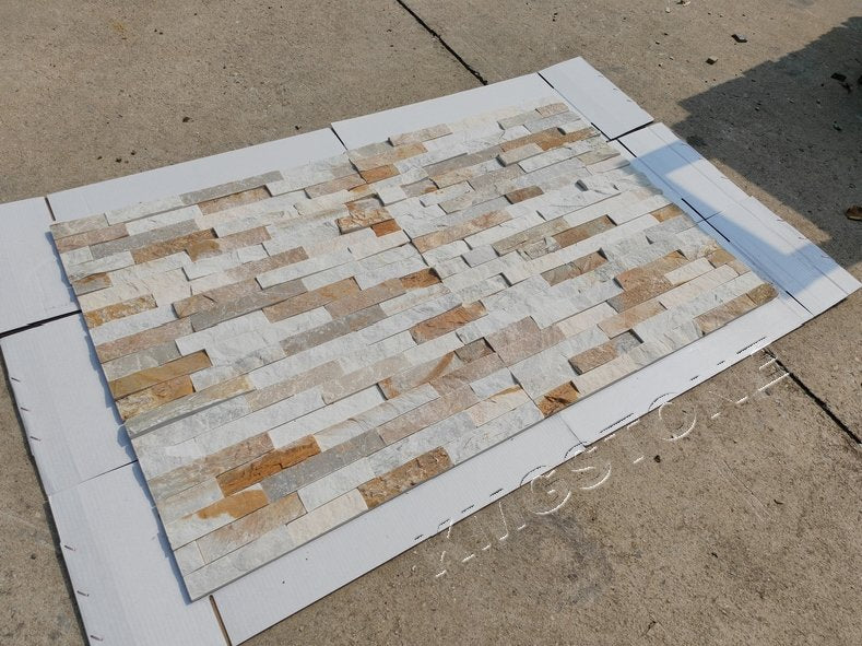 Gạch ốp tường đá Quartzite vàng mật ong, hiện đại tự nhiên, chất lượng cao, kiểu đá gờ, kháng axit, giá cạnh tranh.