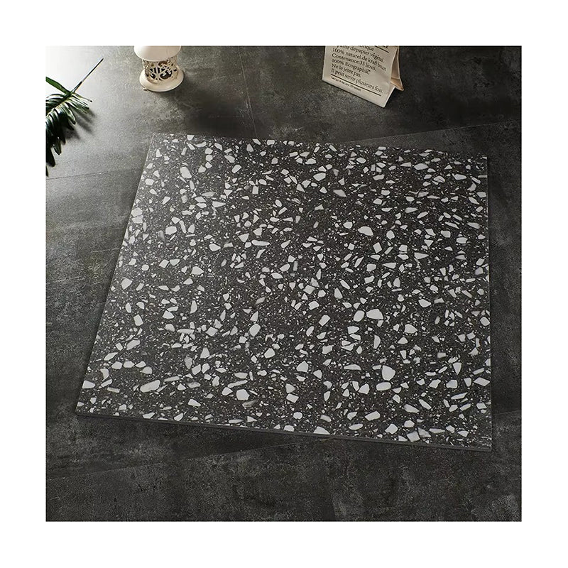 Gạch Sứ Porcelain Terrazzo Xám Chống trượt Mờ 600x600mm Dùng cho Sàn Phòng khách, Ban công, Sân vườn