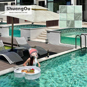 Thiết kế mới Gạch ốp lát hồ bơi màu xanh lá cây tự nhiên bằng gốm sứ trông như đá cẩm thạch mờ Gạch ốp lát hồ bơi phong cảnh ao cá