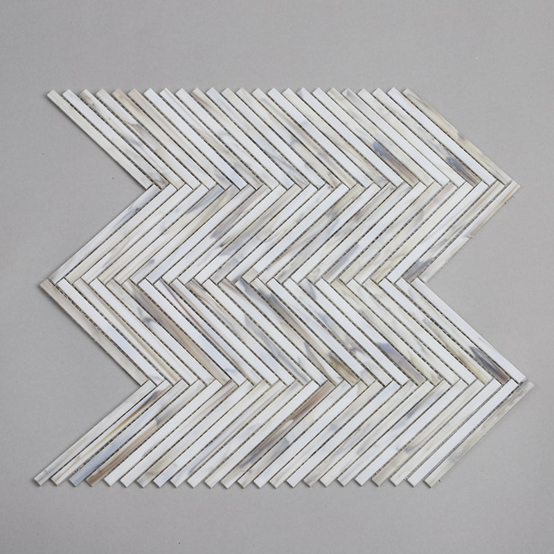 Gạch Lát Hồ Bơi Và Sàn Phòng Tắm Mosaic Kính Óng Ánh Trắng - Bán Trực Tiếp Từ Nhà Máy