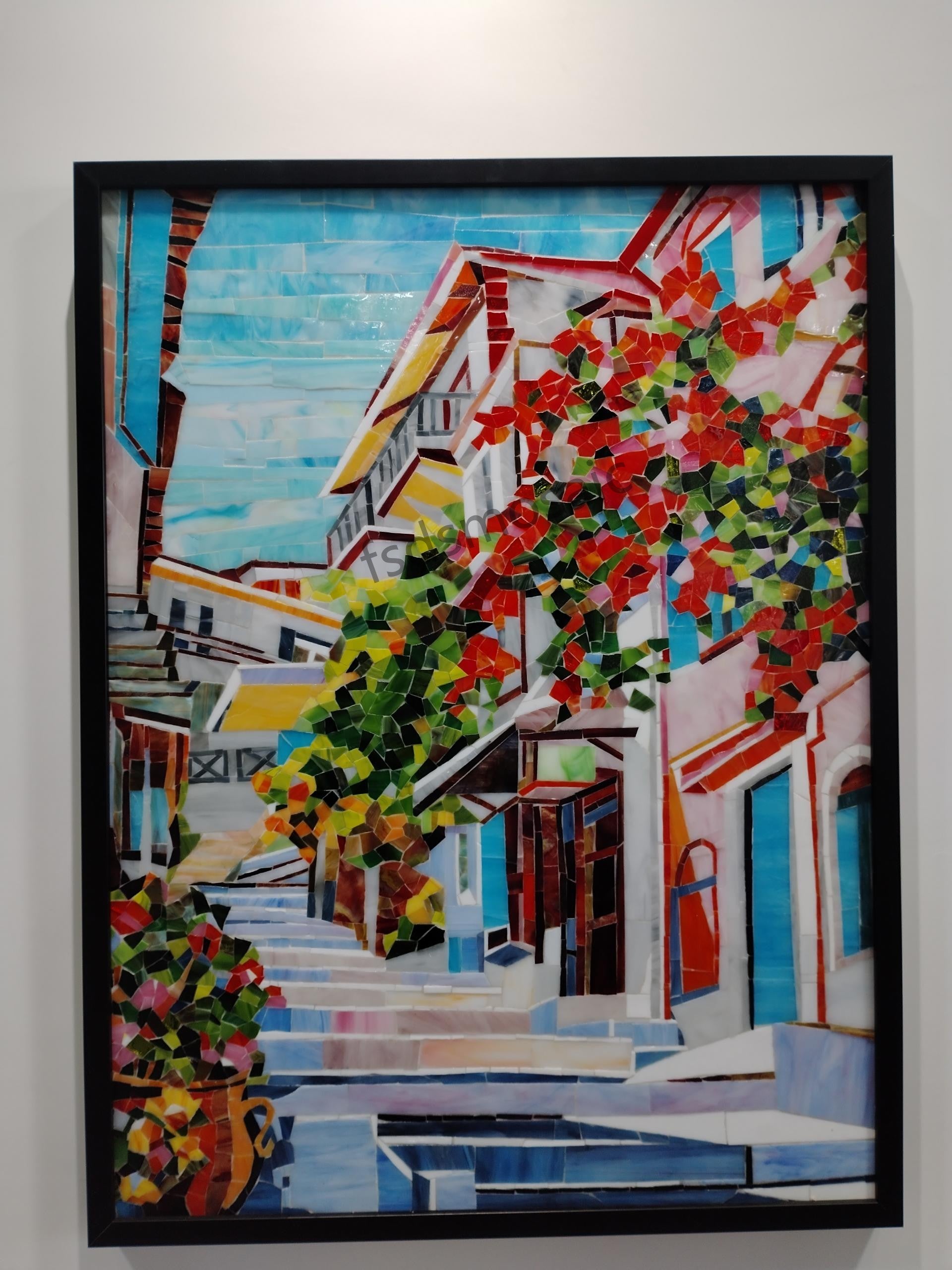 Tranh gốm mảnh ghép quả lựu hiện đại