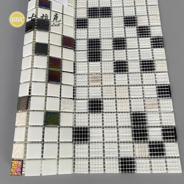 Gạch Mosaic Thủy Tinh Óng Ánh Trắng Cao Cấp Dùng Để Trang Trí Tường Trưng Bày Cửa Hàng Trang Sức