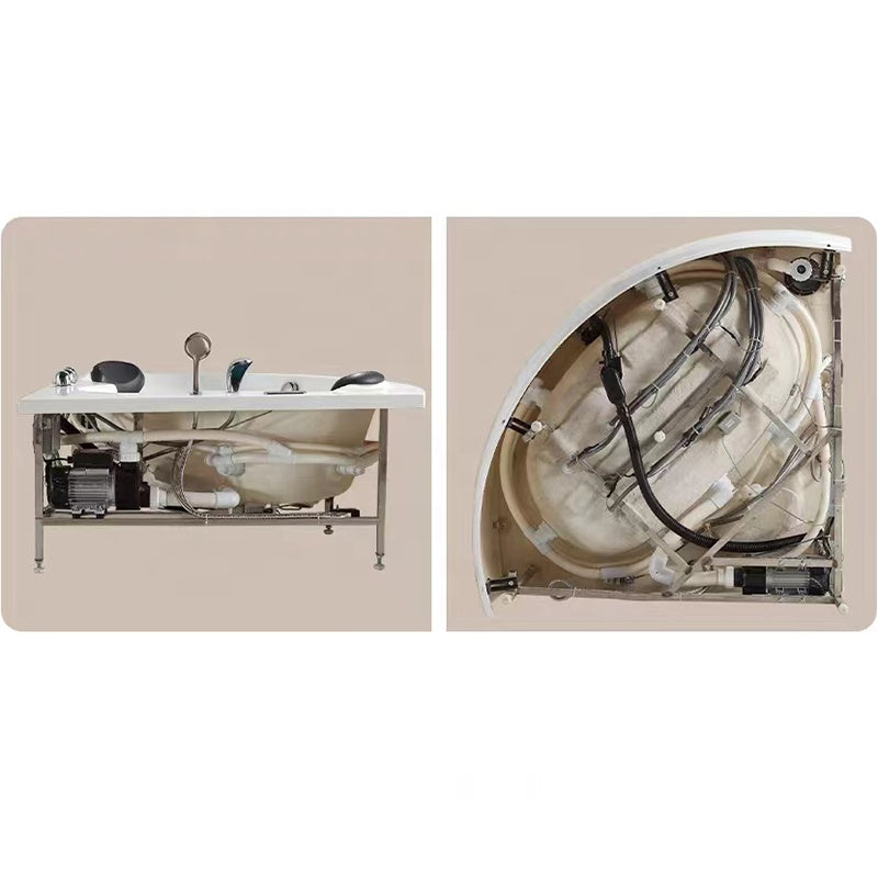 Bồn tắm spa nước nóng góc Acrylic mát-xa xoáy nước màu trắng dành cho 2 người