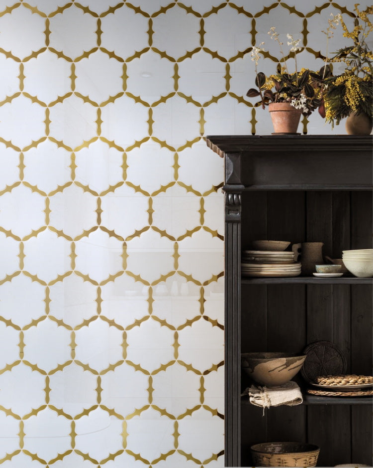 Thiết kế Tường Đặc biệt Sàn gỗ ghép cắt bằng tia nước Mosaic Đá Cẩm Thạch Hình Hoa