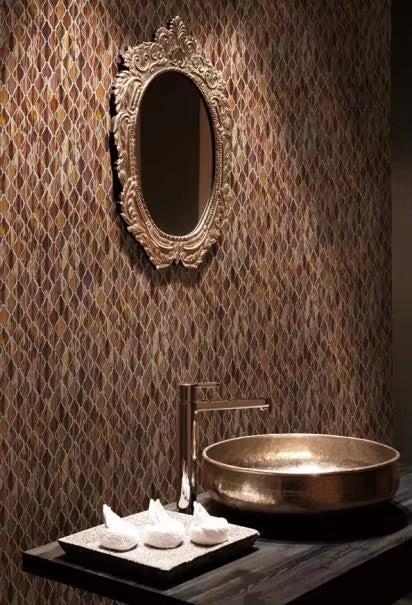 Gạch ốp tường nghệ thuật mosaic kính hình dạng không đều nội thất cho ốp bếp