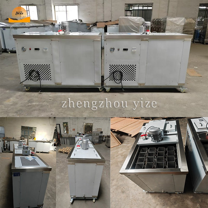 Máy làm đá khối/cây 1000kg và đá viên, làm mát bằng không khí, có tấm pin năng lượng mặt trời