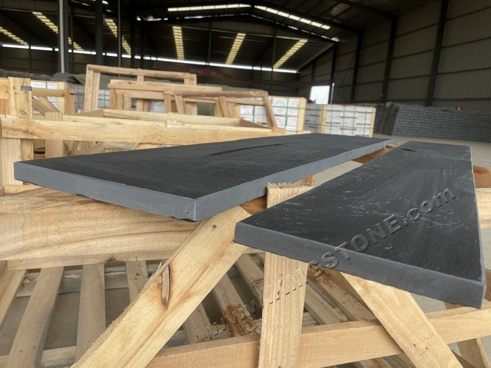 Tấm bậc cầu thang và gạch ốp ngoại thất hiện đại bằng đá phiến đen tự nhiên tùy chỉnh, bền bỉ, chống ăn mòn axit, dành cho Khách sạn, Biệt thự, Công viên