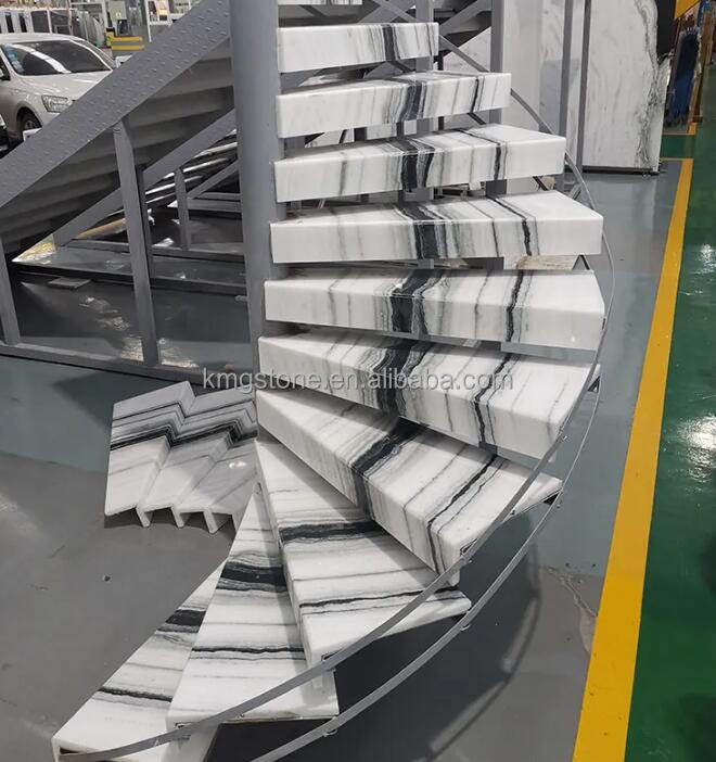 Nội Thất Đá Tương Lai Bàn Trà Đá Cẩm Thạch Trắng Panda Chân Đế Thấp Phòng Khách Sang Trọng Tự Nhiên Tùy Chỉnh