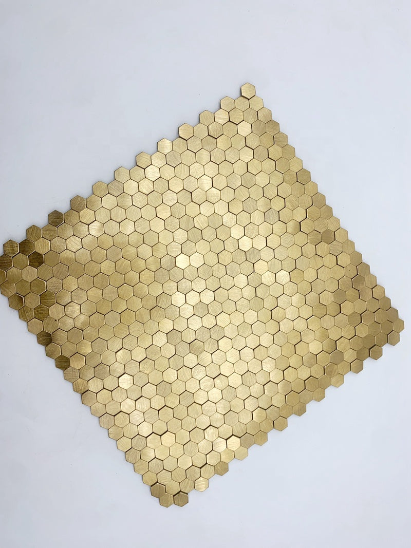 Tấm ốp tường bóc dán dạng gạch mosaic hình lục giác tròn