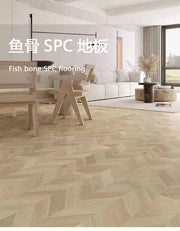 Sàn SPC xương cá PVC Vinyl dễ dàng lắp đặt bằng cách nhấp chuột, đa năng cho bệnh viện tại nhà, độ dày 4mm-8mm, bề mặt sàn gỗ