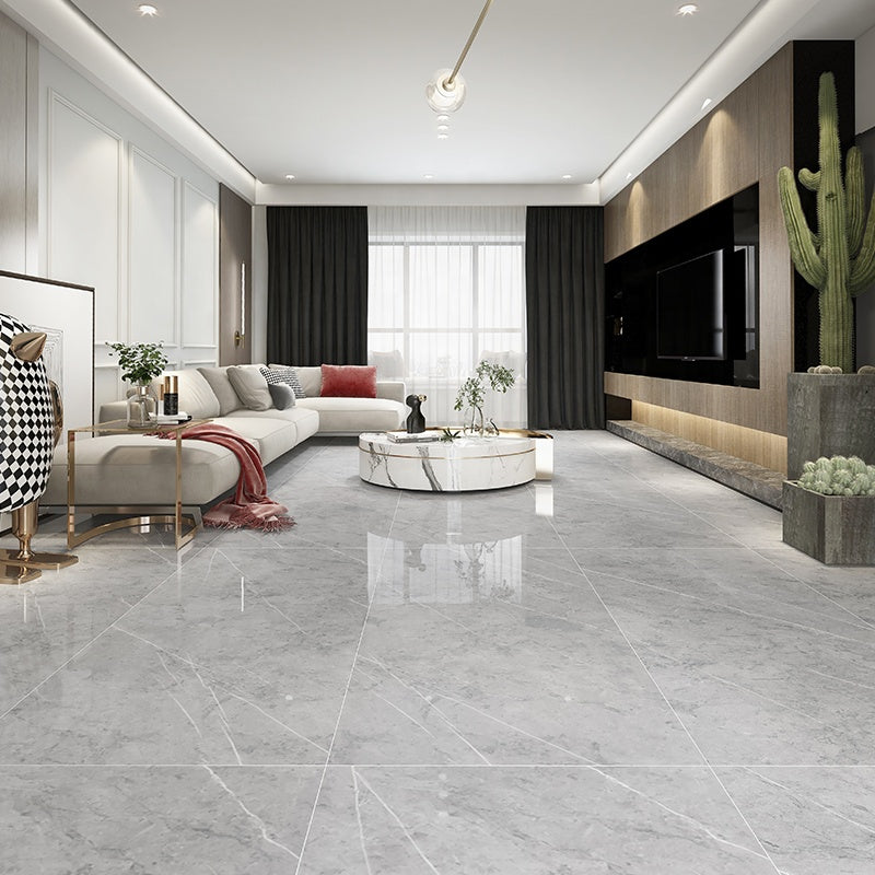 Gạch Tấm Đá Cẩm Thạch Đồng Chất Kích Thước Lớn Sứ Xám Finish Sang Trọng Foshan 750x1500mm, Gạch Ốp Lát Sàn & Tường Trắng Bóng 750x1500mm