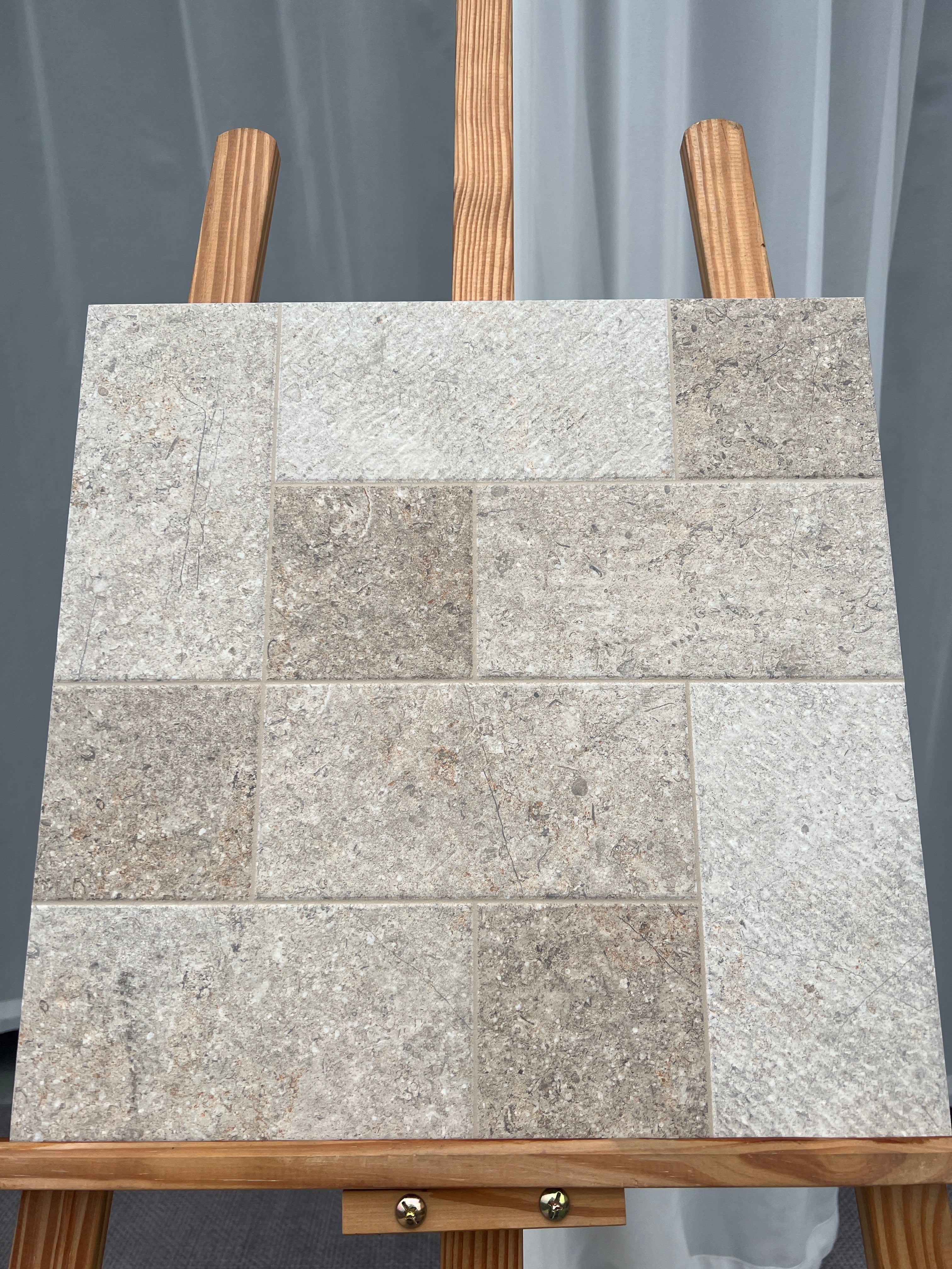 Gạch Sứ Cao Cấp 400x400mm Màu Be Họa Tiết Mosaic Đá Cẩm Thạch Hình Học, Bóc Dán, Chống Trượt, Chống Thấm Nước