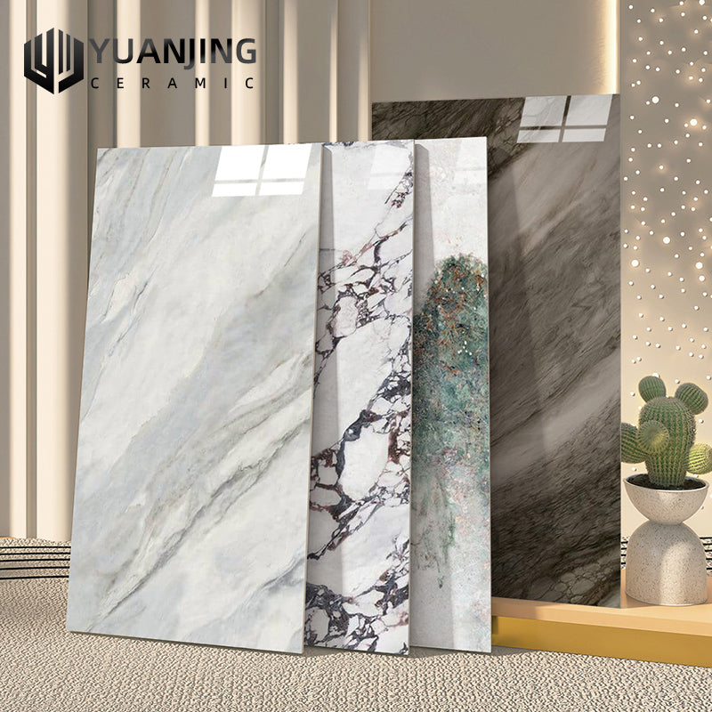 Tấm lát đá nung kết bóng sang trọng vân đá cẩm thạch 1600x3200mm ốp tường sàn trang trí nội thất