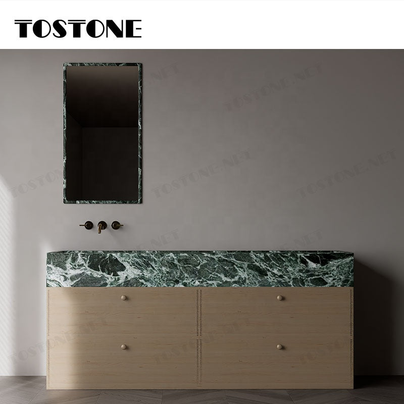 Tostone Tủ lavabo đá cẩm thạch xanh sang trọng Verde Alpi ưu đãi