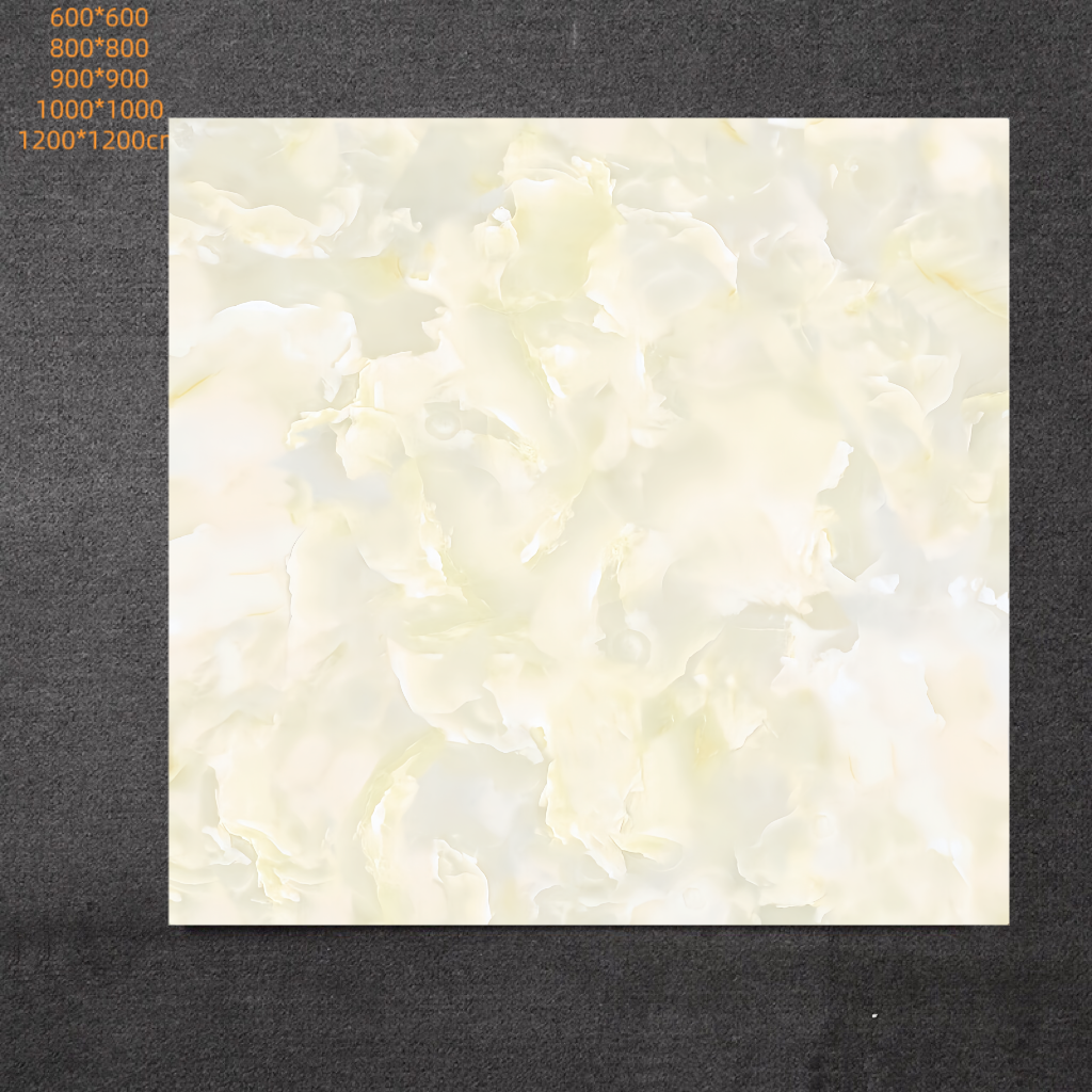 Gạch men toàn bộ bằng sứ Vitrified phong cách Nông thôn hiện đại màu vàng đồng 800x800mm cho phòng khách