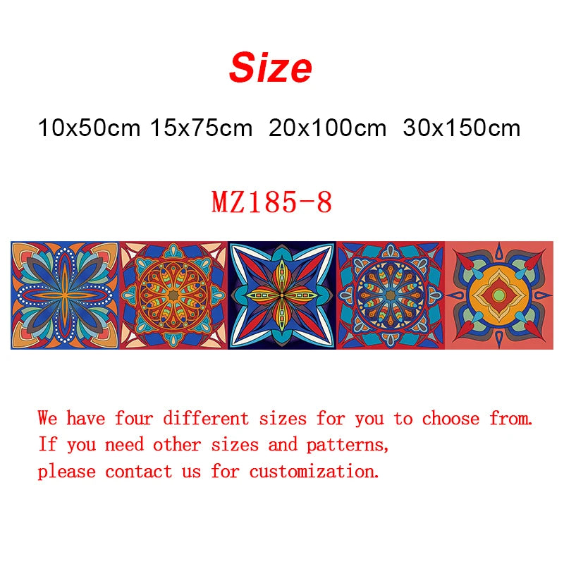 Gạch Dán Trang Trí Mandala Đa Màu Sọc Dán Tường Chống Thấm