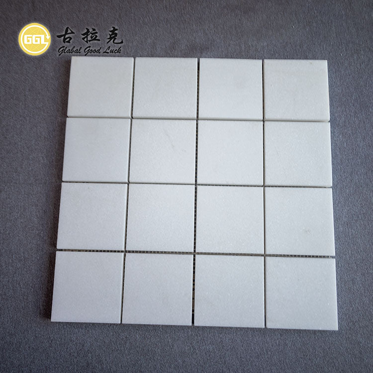 Gạch ốp lát tường sàn mosaic đá cẩm thạch vuông trắng Thassos Hy Lạp chất lượng cao dày 10mm