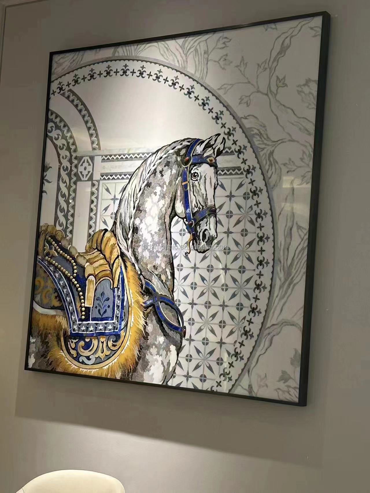 Tranh khảm kính thủ công trang trí tường khách sạn, phòng tắm cao cấp