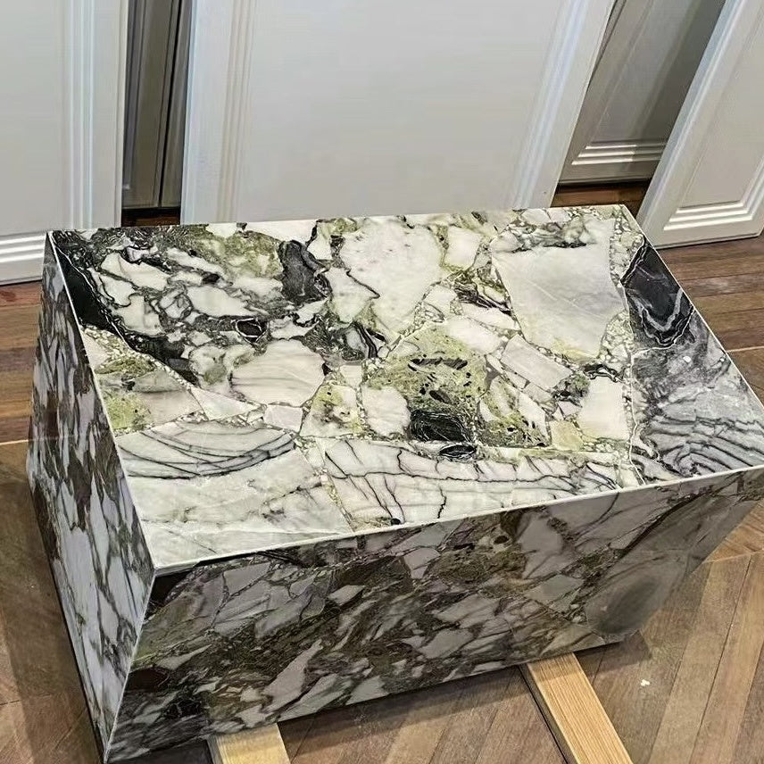 Giá xuất xưởng Trung Quốc Đá cẩm thạch xanh tự nhiên ngọc bích lạnh dùng để trang trí mặt bàn trong nhà