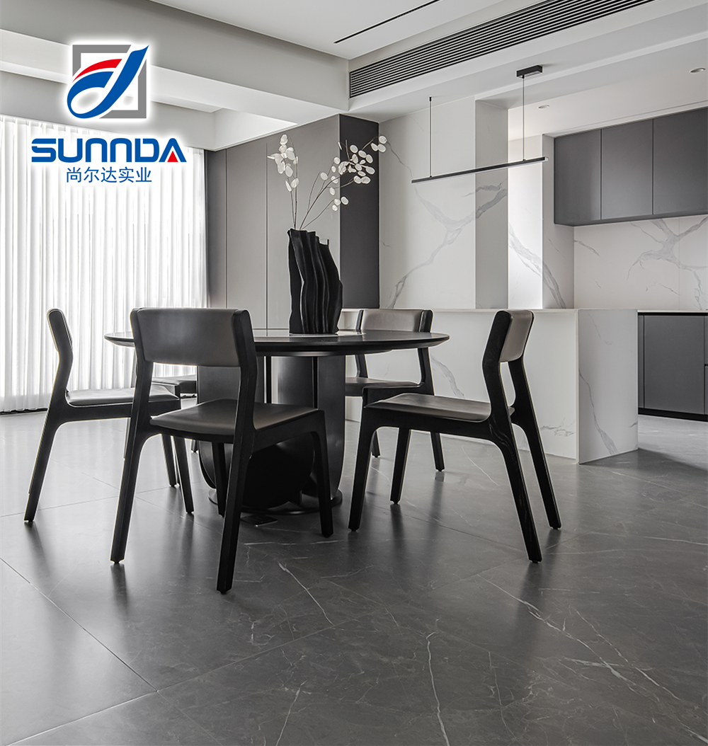 Gạch Lát Sàn Ceramic Tráng Men Thô Mộc Màu Xám Đậm 600x600 mm cho Nhà Tắm và Nhà Bếp