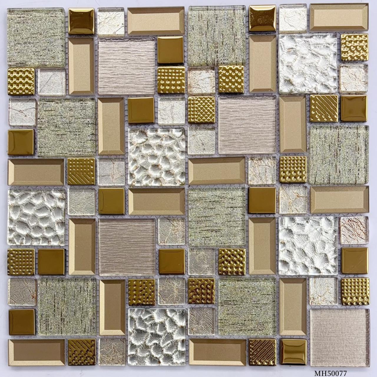 Gạch Mosaic Thủy Tinh Cắt Ngẫu Hứng Nghệ Thuật Dùng Cho Tường Nhấn Cửa Hàng Boutique
