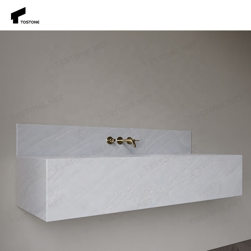 Chậu Rửa Mặt Đá Cẩm Thạch Trắng Tostone Cao Cấp