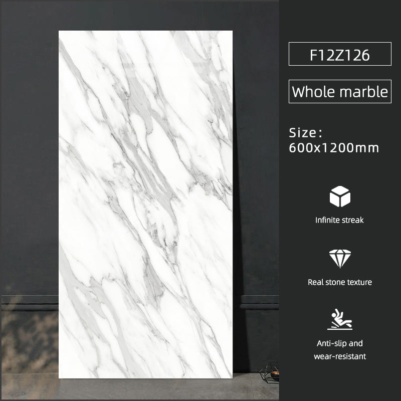 Gạch Lát Sàn Sứ Trong Nhà Hiện Đại 600x1200 Vân Đá Cẩm Thạch Giả, Hiệu Ứng Gạch Nung, Bề Mặt Bóng, Chống Trượt Dùng Cho Biệt Thự, Trường Học