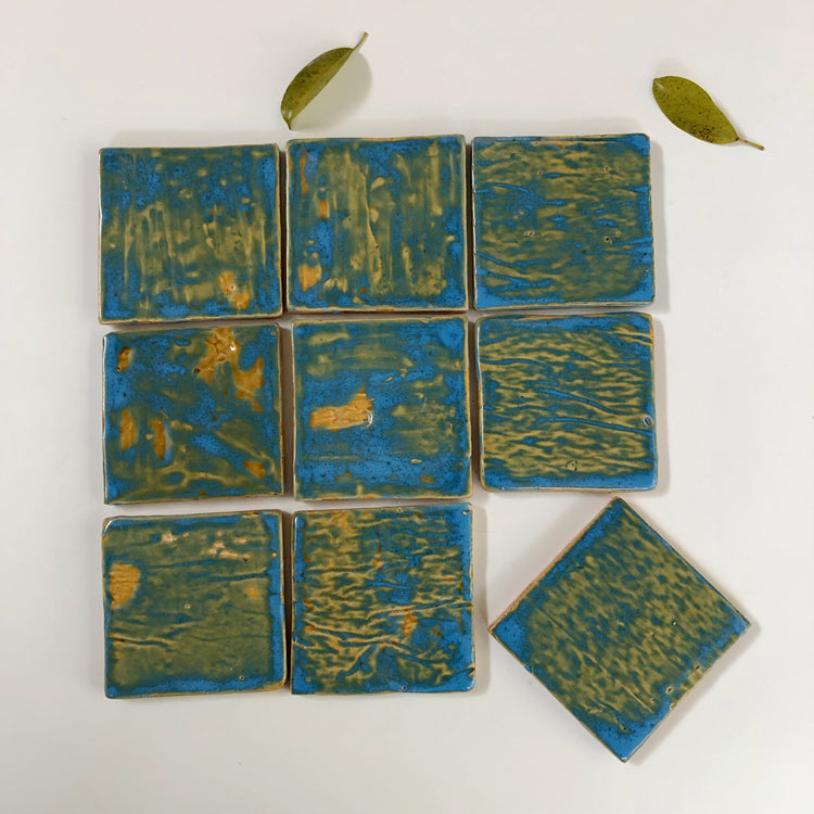 Gạch Zellige Ma-rốc Thủ Công Nguyên Chất 4x4 inch, Trang Trí Tường Nội Thất Biệt Thự & Resort, Gạch Khách Sạn Tráng Men Nghệ Thuật Đa Sắc Màu