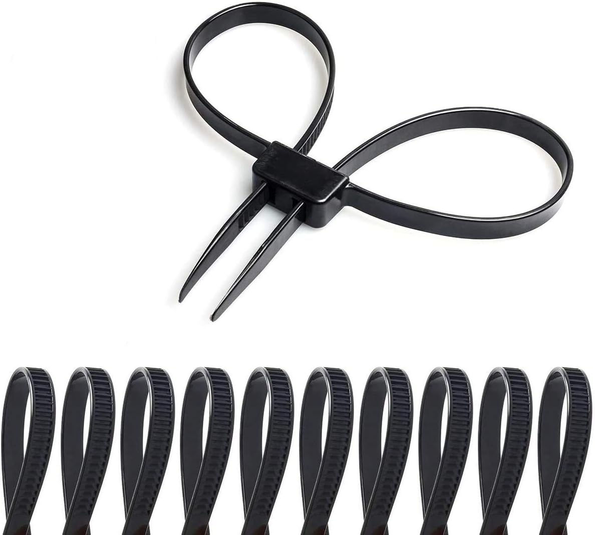 Còng tay nhựa dùng một lần tự khóa Trung Quốc, dây cáp nylon kép 12*700mm