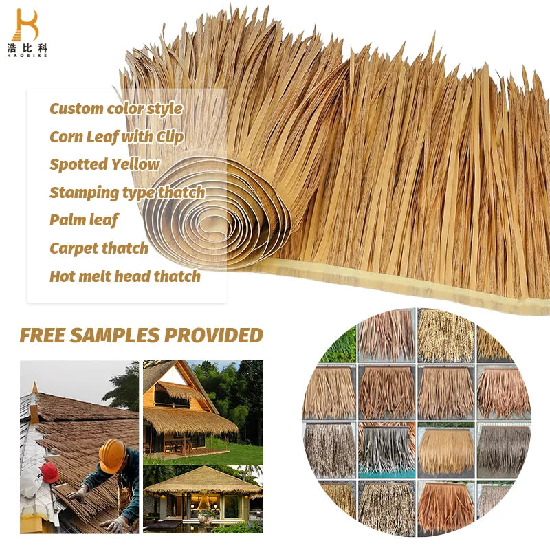 Fireproof Synthetic Thatch Roof Tiles | Waterproof UV-Resistant for Villas and Resorts Bulk Discount & OEM/ODM Accepted