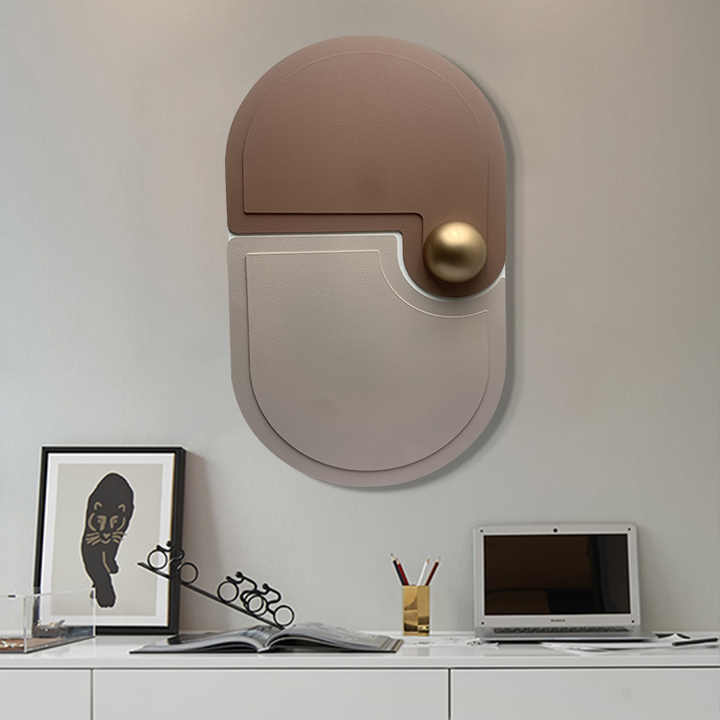 JZ Home Decor 3D Kim loại Quả bóng Gỗ Tác phẩm nghệ thuật Khắc gỗ Tranh và Nghệ thuật treo tường Cổ điển Hiện đại