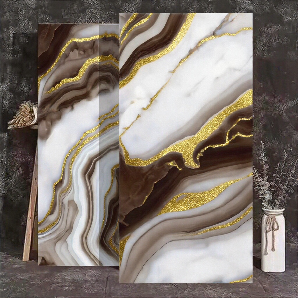 Gạch tráng men xanh vàng cho trang trí tường biệt thự, căn hộ hiện đại, phòng khách, phòng ăn, phòng tắm và sàn nghệ thuật mạ vàng đầy màu sắc.