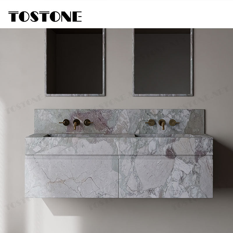 Tostone 2026 Tủ lavabo treo tường Cẩm thạch xanh lá Springs