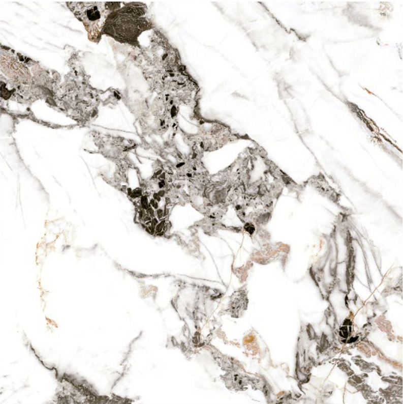 Gạch Sứ Tráng Men Vân Đá Cẩm Thạch Bóng Sang Trọng Hiện Đại 600x600mm Ốp Tường Gạch Nung và Sàn Nội Thất, Điểm Nhấn Kháng Khuẩn