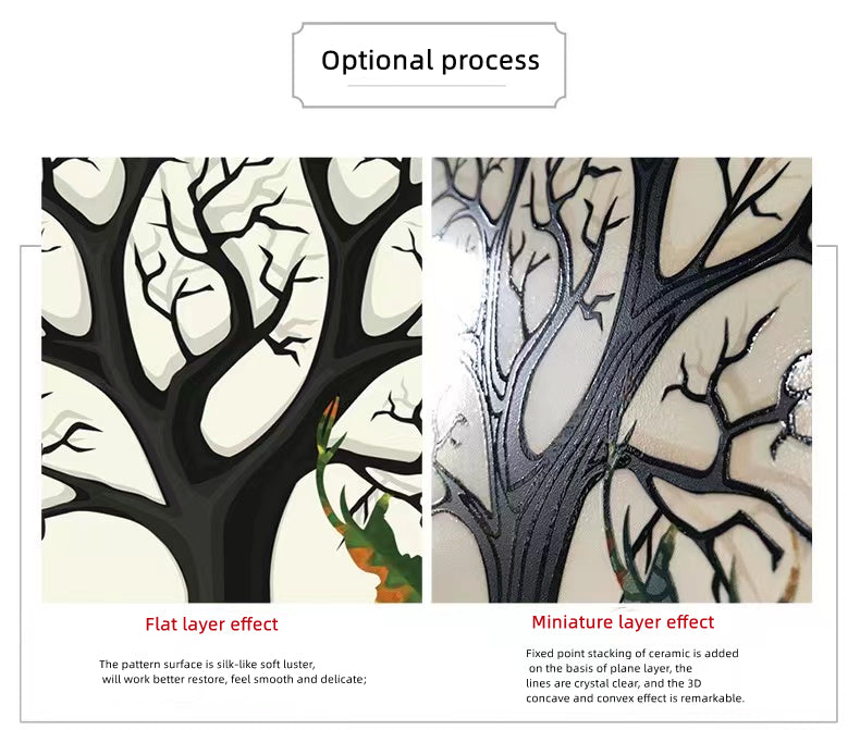 E WECIAL Tranh Đĩa Gốm Sứ Nung Nhiệt Độ Cao, Trang Trí Gạch Men, Tranh Treo Tường Phong Cách Rừng Bắc Âu Đơn Giản El