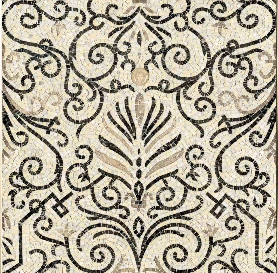 Gạch mosaic thủy tinh họa tiết tròn thủ công