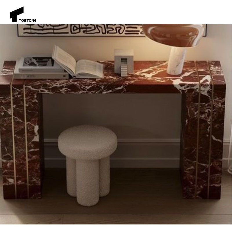 Bàn Console Đá Cẩm Thạch Pháp Rosso Levanto Tostone