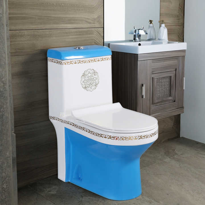 Bồn cầu tròn sang trọng Commode xả kép gắn sàn bằng sứ Bồn cầu một khối cho phòng tắm khách sạn