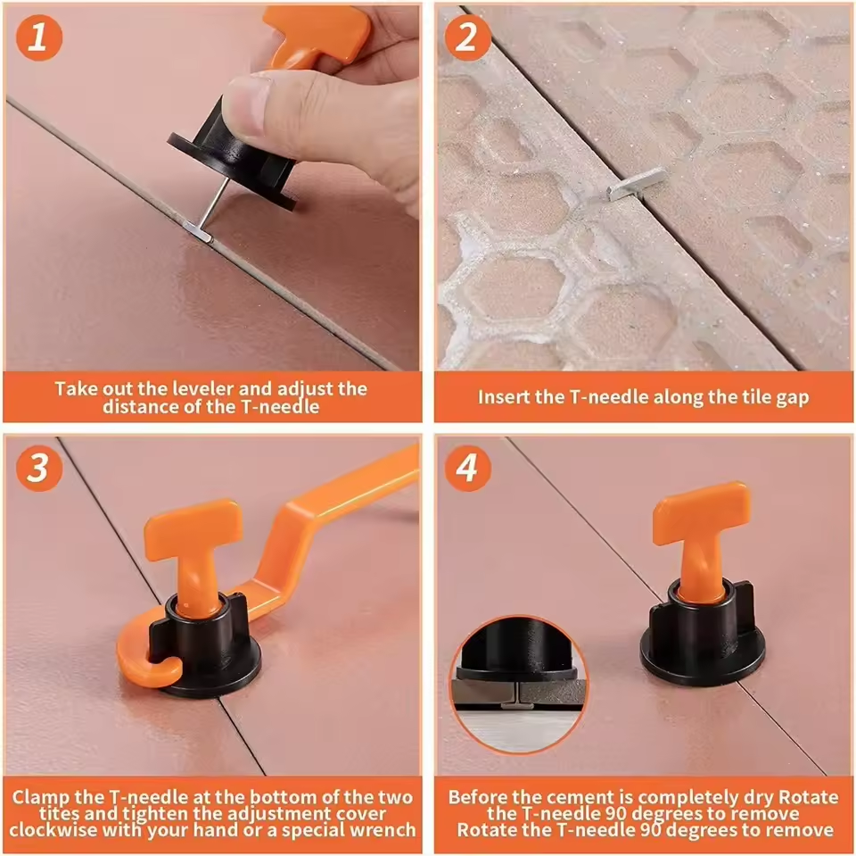 Bộ dụng cụ cân bằng gạch và nêm nhựa tái sử dụng giá rẻ 1.5mm