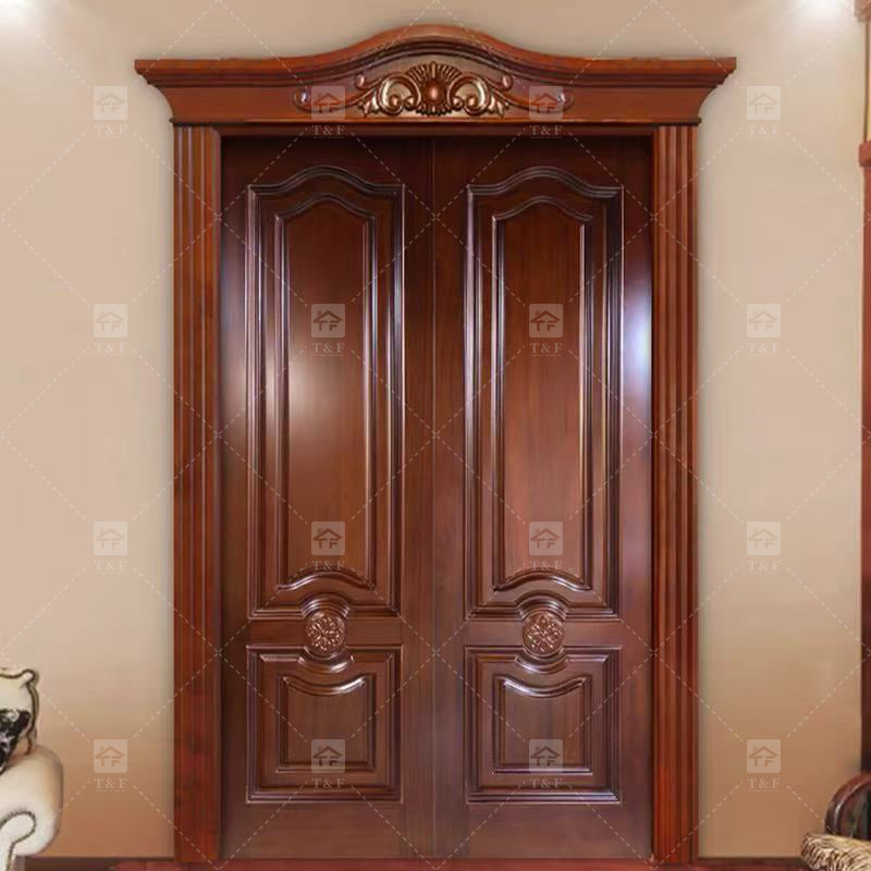 Cửa Gỗ Mặt Tiền An Ninh Hiện Đại Chất Lượng Cao Tùy Chỉnh Chống Nước Ngoại Thất Hoàn Thiện Nội Ngoại Thất