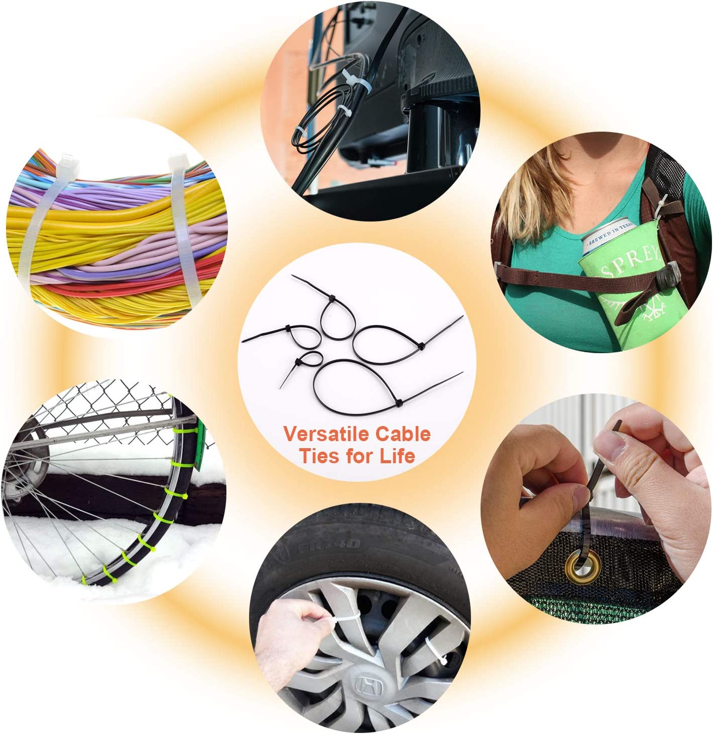 Dây buộc cáp nylon XINGO, tự khóa, nhựa PA66