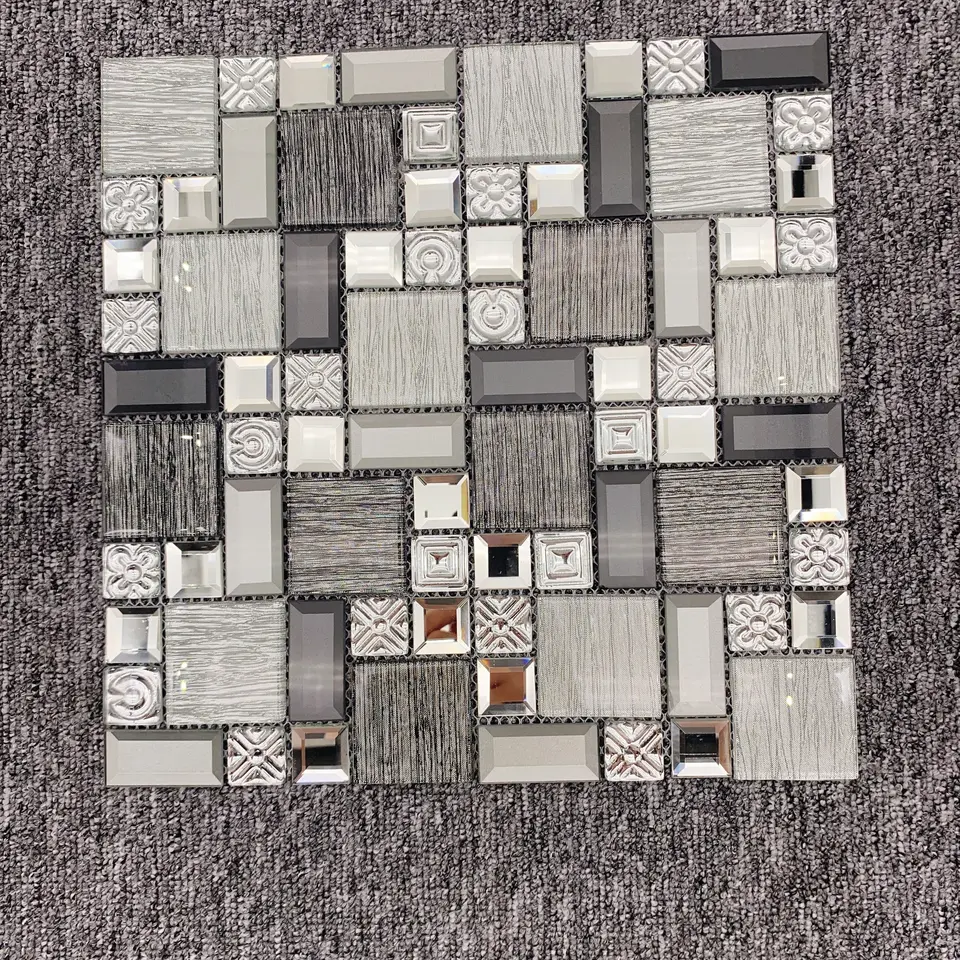 Gạch Mosaic Ốp Tường Ngoài Trời Đa Họa Tiết Vàng và Be