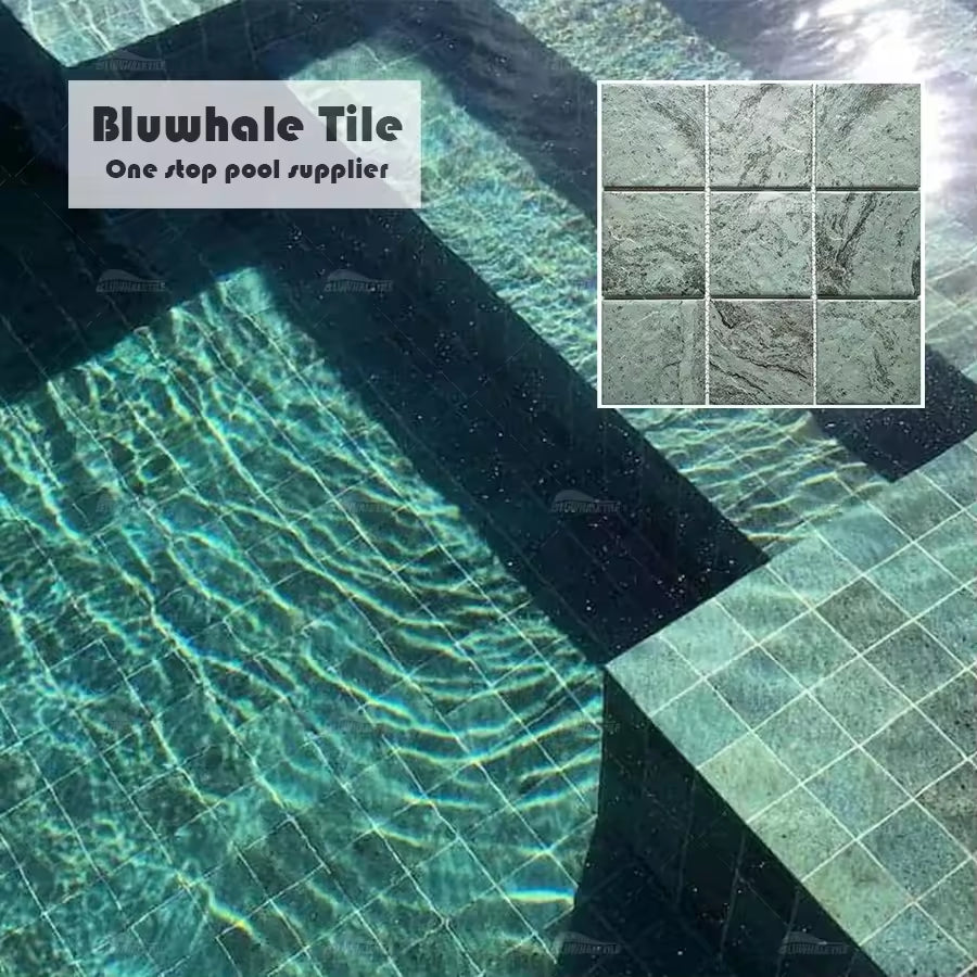 Gạch ốp hồ bơi chống trơn, đá tự nhiên, thiết kế mới, bán buôn Bluwhale
