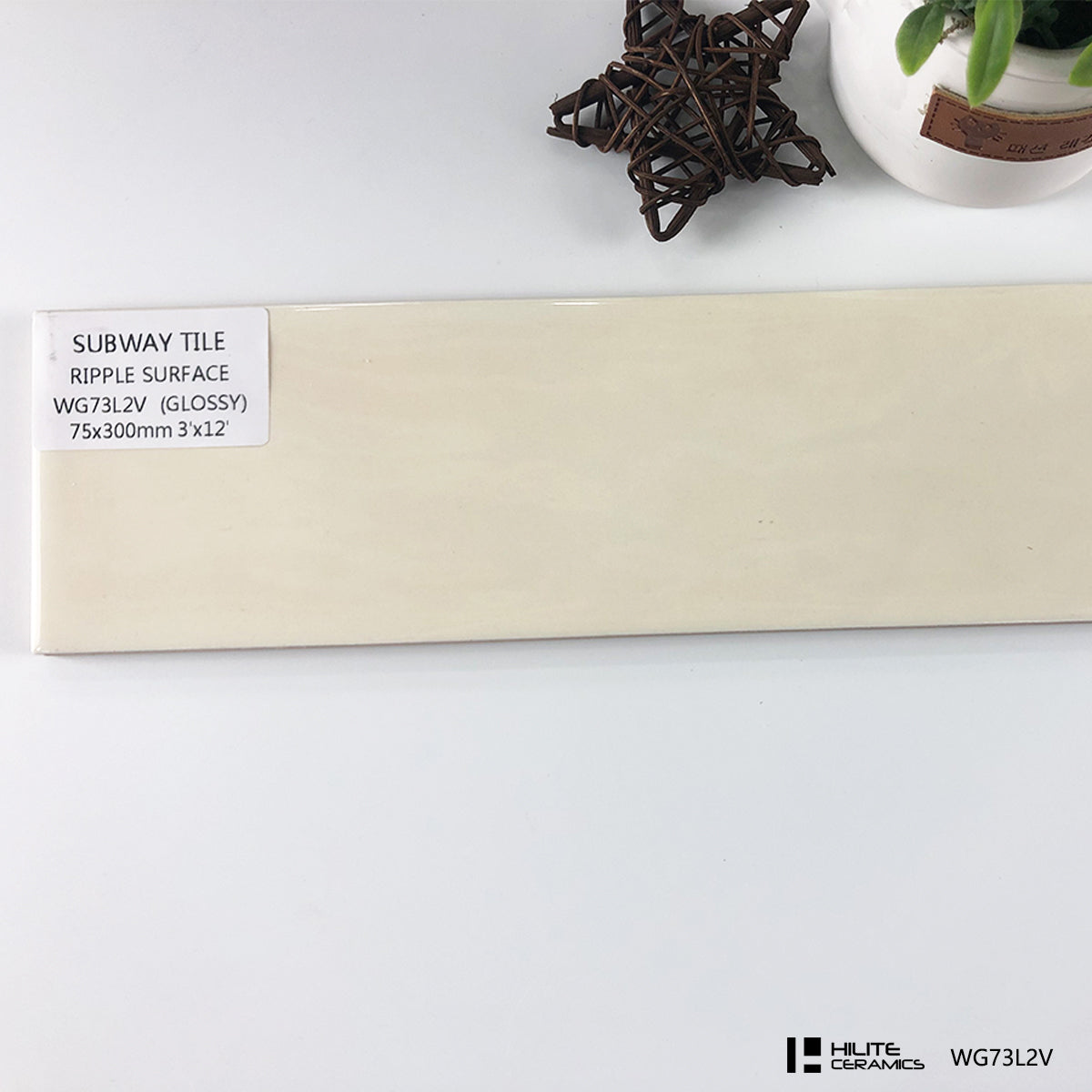 Gạch ốp tường Subway gốm 3D tráng men bóng hiện đại đa sắc 75x300 mm