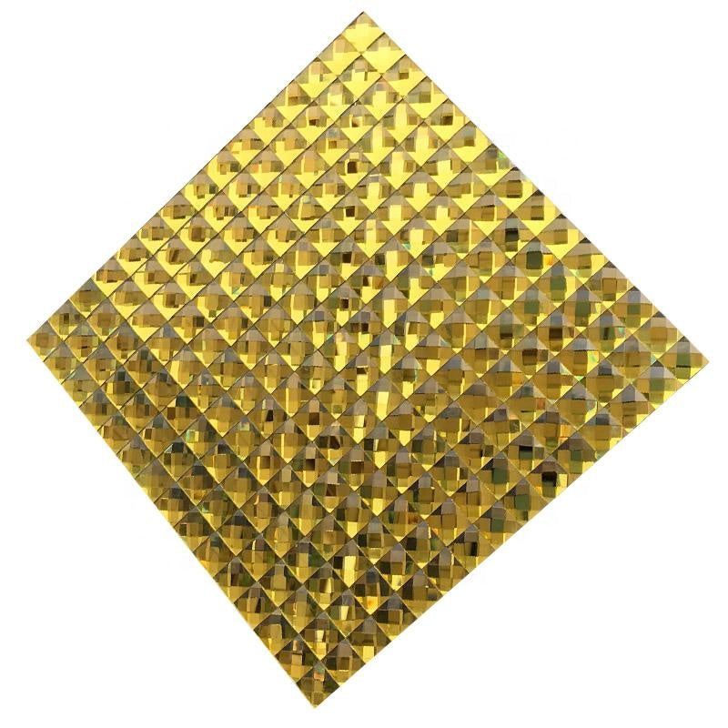 Gạch Mosaic Kính Màu Vân Gỗ Hiện Đại Cho Tường Nội Thất