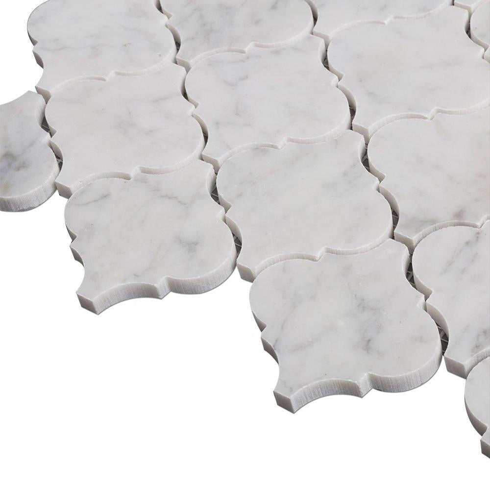 BOTON STONE Gạch Mosaic Đá Cẩm Thạch Carrara Trắng Ý Hình Lồng Đèn Ốp Tường